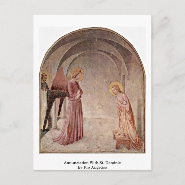 Carte Postale Annonciation Avec Saint Dominique Par Fra Angelico (Devant)