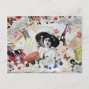 Carte Postale años vintage 20 de la elegante mujer con sombrero
