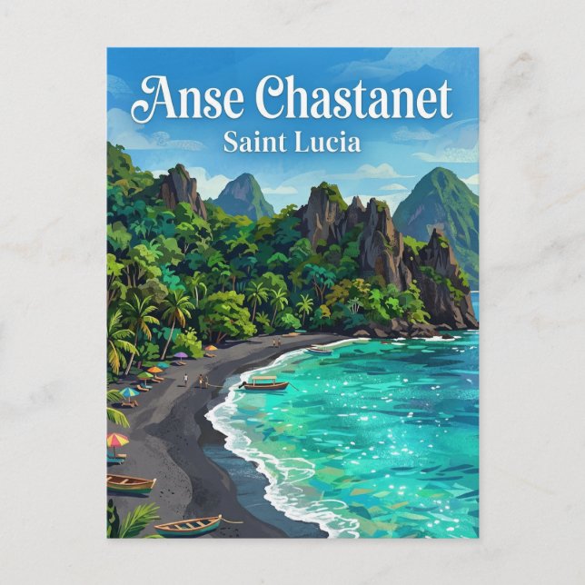 Carte Postale Anse Chastanet Sainte-Lucie (Devant)