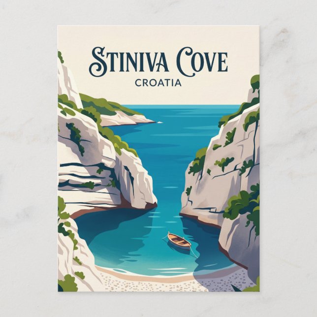 Carte Postale Anse de Stiniva Croatie (Devant)