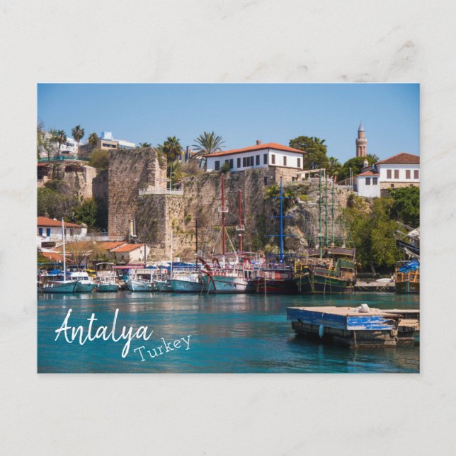Carte Postale Antalya, Turquie : Marina de la vieille ville (Devant)