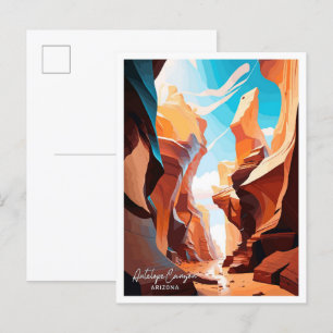 Carte Postale Antelope Canyon Arizona Illustration de voyage