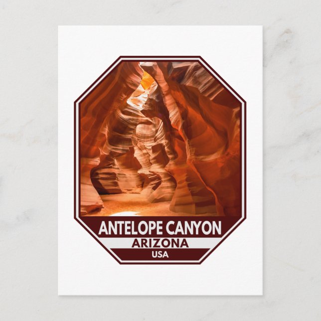 Carte Postale Antelope Canyon Arizona Travel Emblem (Devant)