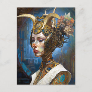 Carte Postale Antelope Headdress Cyberpunk Science Fiction