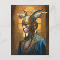 Antelope Masque Imaginaire en tête Bleu Or