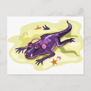 Carte Postale Anteosaurus prenant un bain de soleil avec des éco