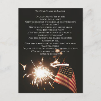 Carte Postale Anthem USA personnalisé Paroles de la Bannière éto