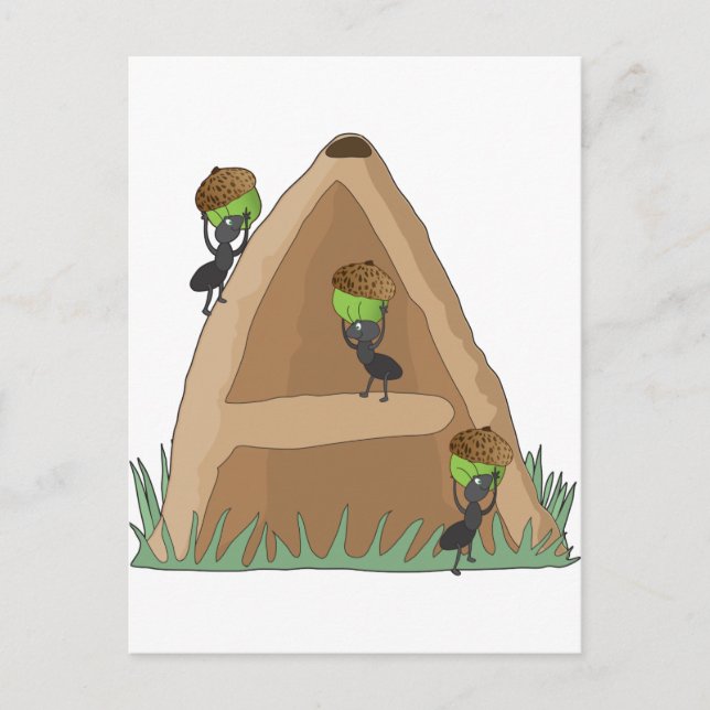 Carte Postale Anthill de l'alphabet animal (Devant)