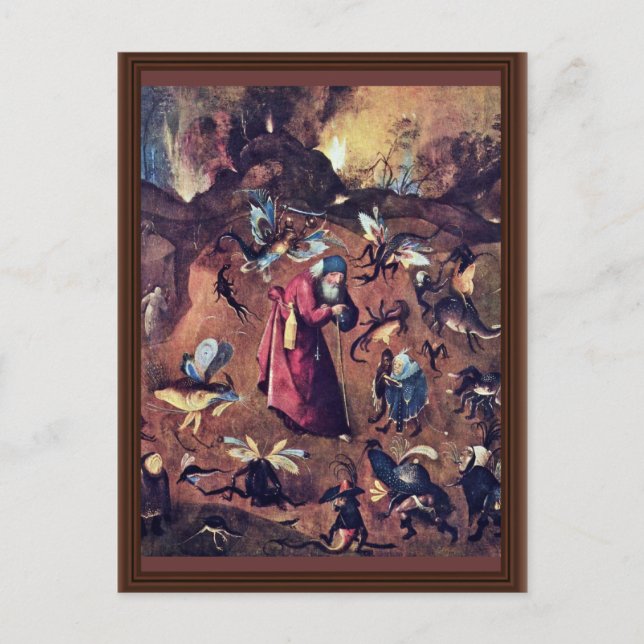 Carte Postale Anthony Avec Des Monstres. Par Hieronymus Bosch (Devant)