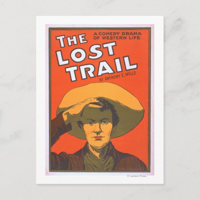 Carte Postale Anthony E. Wills "The Lost Trail" Wester Theatre (Devant)