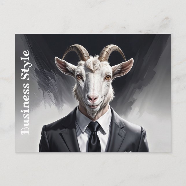 Carte Postale Anthropomorphic goat businessman headshot (Devant)