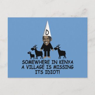 Carte Postale Anti Obama, idiot de village