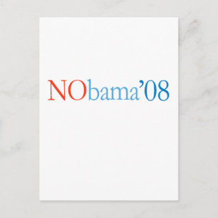 CARTE POSTALE ANTI-OBAMA / NOBAMA '08