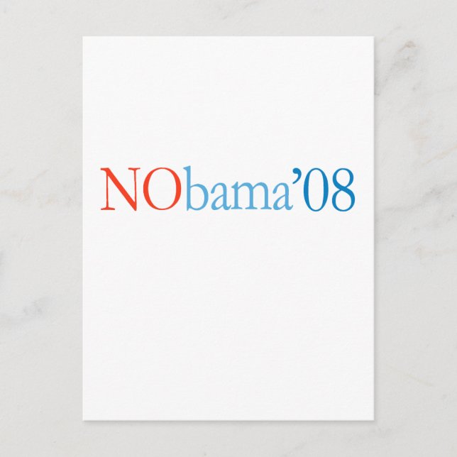 CARTE POSTALE ANTI-OBAMA / NOBAMA '08 (Devant)