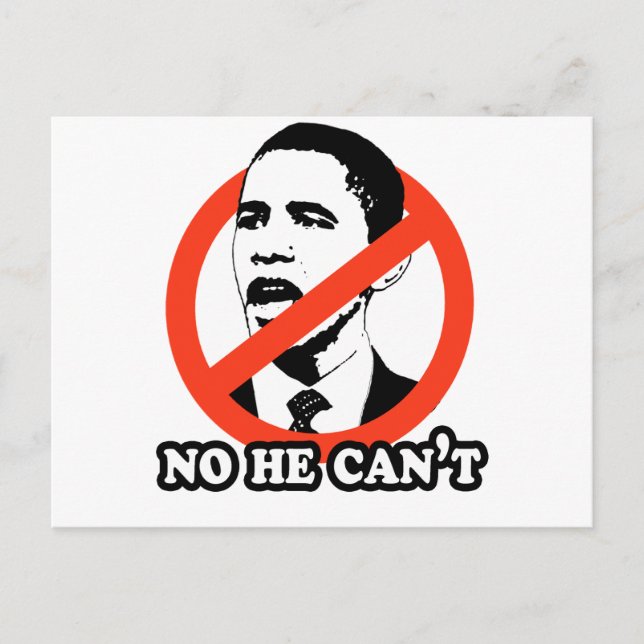 CARTE POSTALE ANTI-OBAMA / NON IL NE PEUT PAS T-SHIRT (Devant)