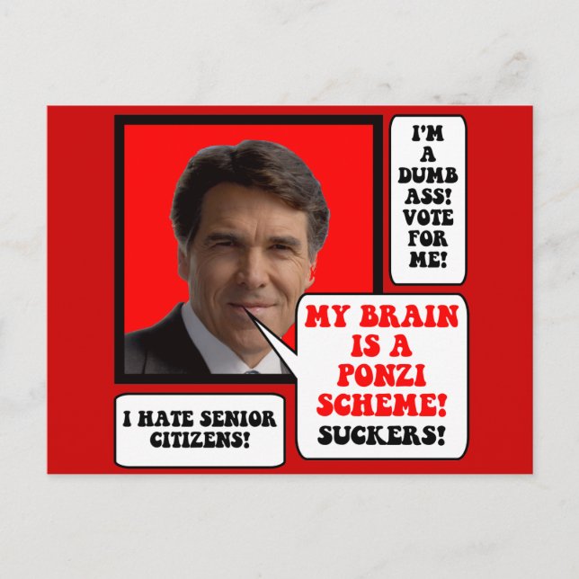 Carte Postale anti Rick Perry (Devant)