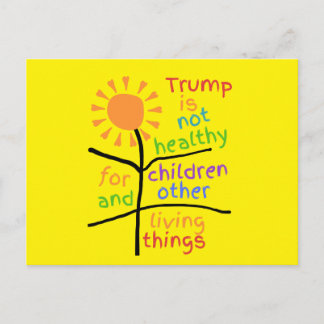 Carte postale anti-Trump jaune vif
