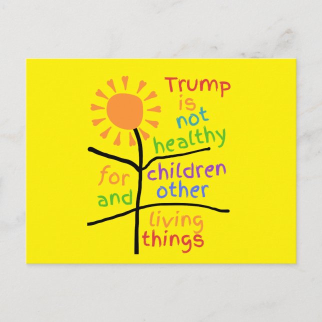 Carte postale anti-Trump jaune vif (Devant)