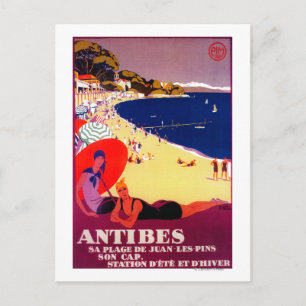 Carte Postale Antibes Poster Vintage Europe