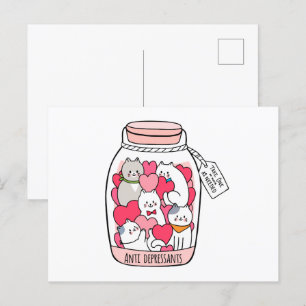 Carte Postale Antidépresseur de chat Drôle cadeau Amoureux des c