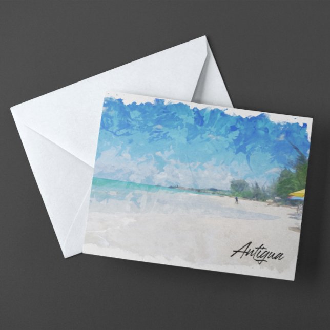 Carte Postale Antigua Caribbean Island tropical Panorama (beautiful antigua postcard)