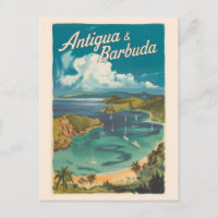 Antigua-et-Barbuda Art de voyage peint Vintage