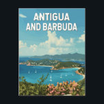 Carte Postale Antigua-et-Barbuda Illustration Voyage Art Retro<br><div class="desc">Art vectoriel d'Antigua et Barbuda. Antigua-et-Barbuda,  paradis des îles jumelles des Caraïbes,  est connue pour ses plages de sable blanc immaculées,  ses eaux cristallines et sa riche histoire maritime.</div>