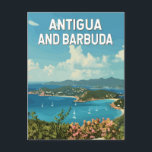 Carte Postale Antigua-et-Barbuda Illustration Voyage Art Retro<br><div class="desc">Art vectoriel d'Antigua et Barbuda. Antigua-et-Barbuda,  paradis des îles jumelles des Caraïbes,  est connue pour ses plages de sable blanc immaculées,  ses eaux cristallines et sa riche histoire maritime.</div>