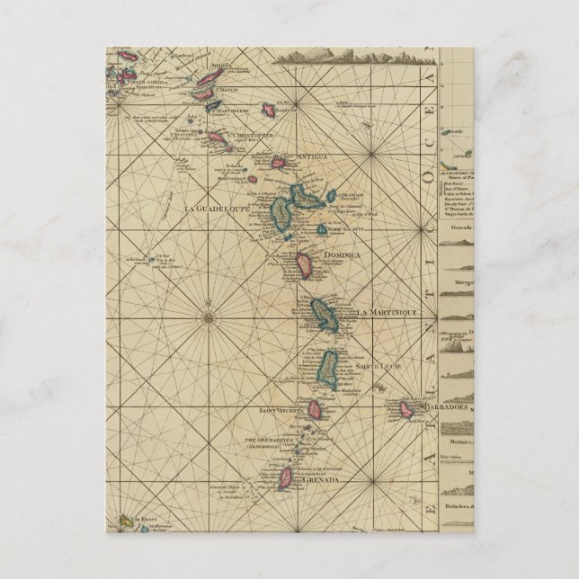Carte Postale Antilles, îles Charibbee (Devant)