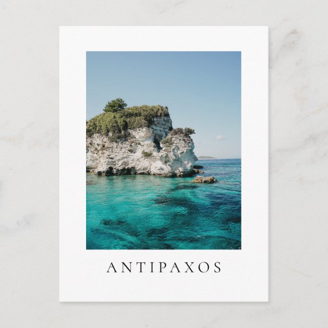 Carte Postale Antipaxos coast, at Paralia Voutoumi, Greece (Devant)