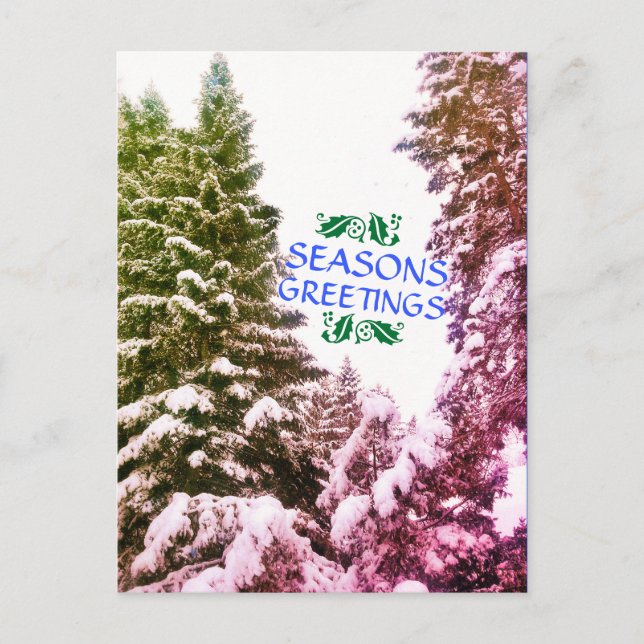 CARTE POSTALE ANTIQUE ARBRES Joyeuses Fêtes (Devant)