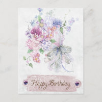 Antique Bouquet Floral Vintage, joyeux anniversair