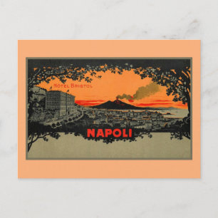 Carte Postale Antique couleur litho Hotel Bristol Naples Napoli