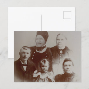 Carte Postale Antique Famille Collage Photo B&W Image