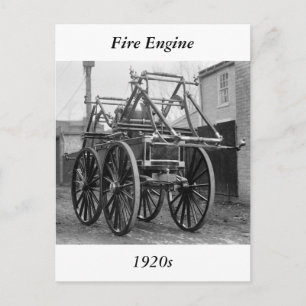 Carte Postale Antique Fire Engine, années 1920