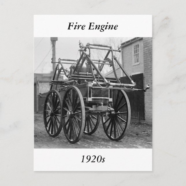 Carte Postale Antique Fire Engine, années 1920 (Devant)