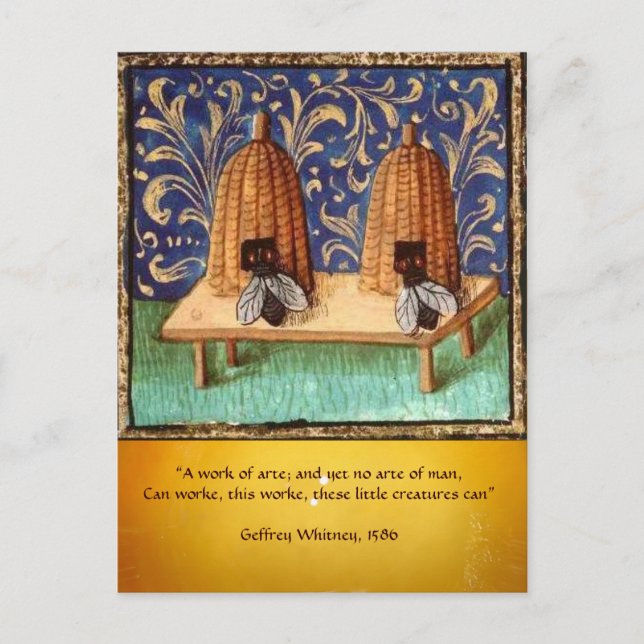 CARTE POSTALE ANTIQUE HONEY BEE BEEKEEPER, MAINTIEN DES OEUVRES (Devant)