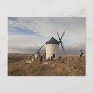 Carte Postale Antique La Mancha windmills, with visitors