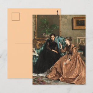 Carte Postale Antique Musée Peinture 2 Soeurs Lettre réplique