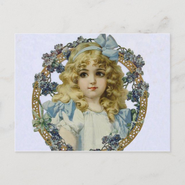 Carte Postale Antique Petite fille Portrait enfant Beau (Devant)