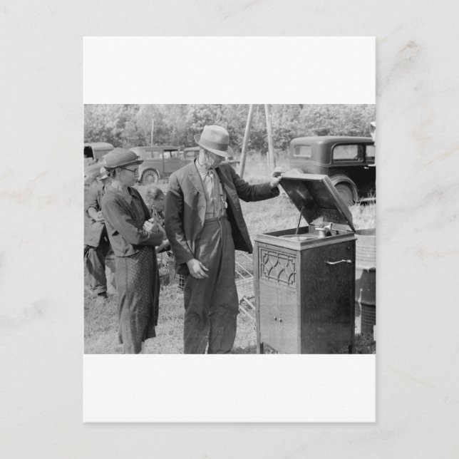 Carte Postale Antique Record Player, années 1930 (Devant)