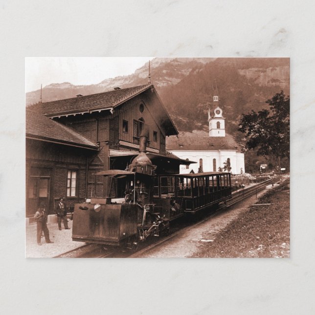 Carte Postale Antique Rigi Gare de montagne (Devant)