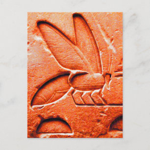 CARTE POSTALE ANTIQUE ROUGE EGYPTIEN HONEY BEE BEEKEEPER