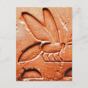 CARTE POSTALE ANTIQUE ROUGE EGYPTIEN HONEY BEE BEEKEEPER