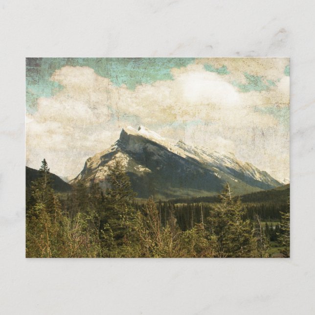 Carte Postale Antique rustique Mont Rundle (Devant)