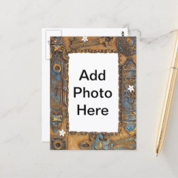 Carte Postale Antique Skeleton Key Frame Add Your Own Photo