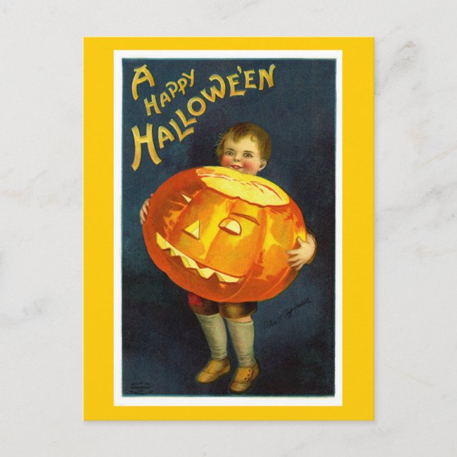 Carte postale Antique Vintage Halloween JOL (Devant)