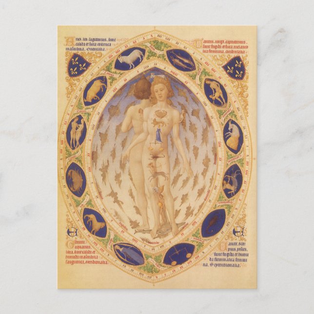 Carte Postale Antique Zodiaque céleste, Astrologie Vintage (Devant)