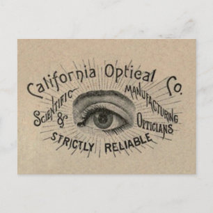 Carte Postale Antiquité des yeux Publicité optique