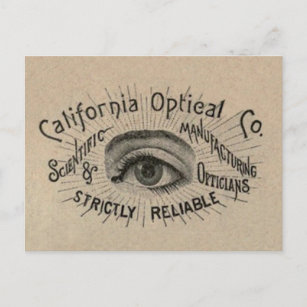 Carte Postale Antiquité des yeux Publicité optique